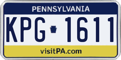 PA license plate KPG1611