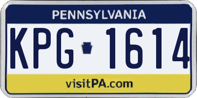 PA license plate KPG1614