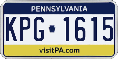 PA license plate KPG1615