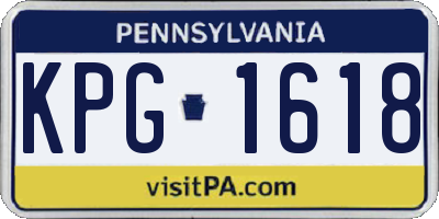 PA license plate KPG1618