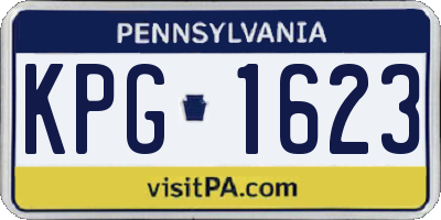PA license plate KPG1623
