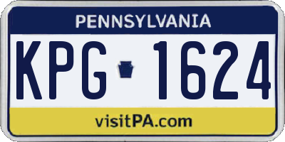 PA license plate KPG1624