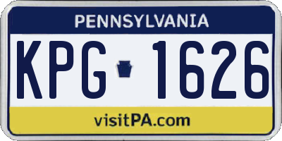 PA license plate KPG1626