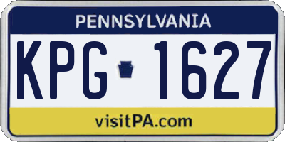 PA license plate KPG1627