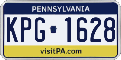 PA license plate KPG1628