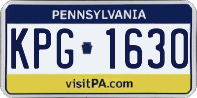 PA license plate KPG1630