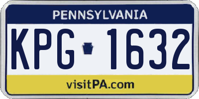 PA license plate KPG1632