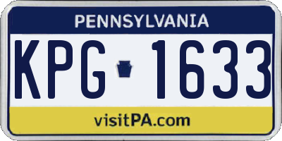 PA license plate KPG1633