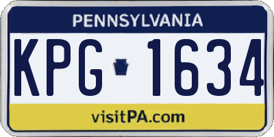 PA license plate KPG1634