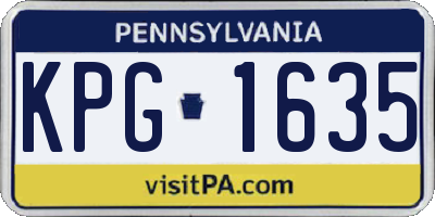 PA license plate KPG1635