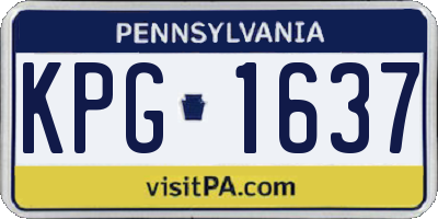 PA license plate KPG1637