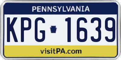 PA license plate KPG1639