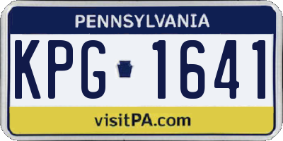 PA license plate KPG1641