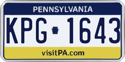 PA license plate KPG1643