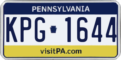 PA license plate KPG1644
