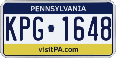 PA license plate KPG1648