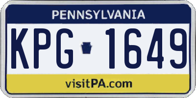 PA license plate KPG1649