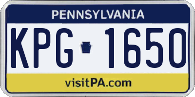 PA license plate KPG1650