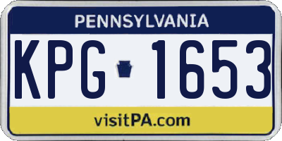 PA license plate KPG1653