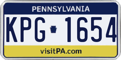 PA license plate KPG1654