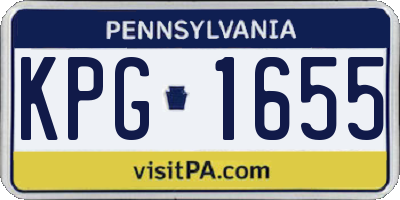 PA license plate KPG1655