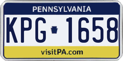 PA license plate KPG1658