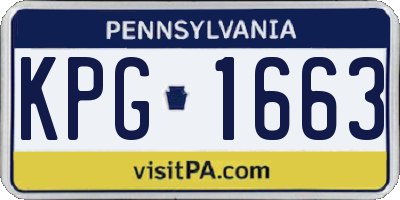 PA license plate KPG1663