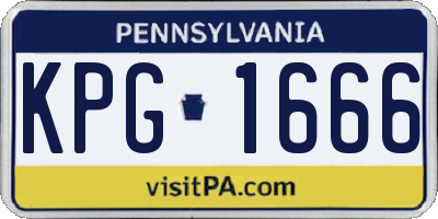 PA license plate KPG1666