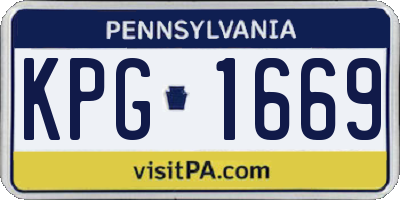 PA license plate KPG1669