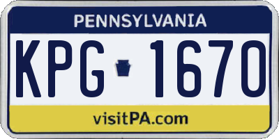 PA license plate KPG1670