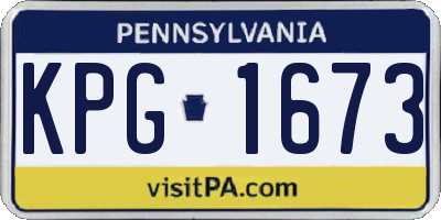 PA license plate KPG1673