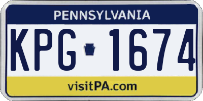 PA license plate KPG1674