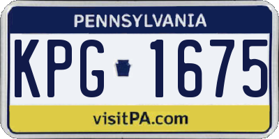 PA license plate KPG1675