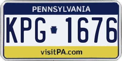 PA license plate KPG1676