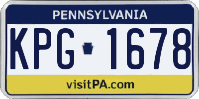 PA license plate KPG1678