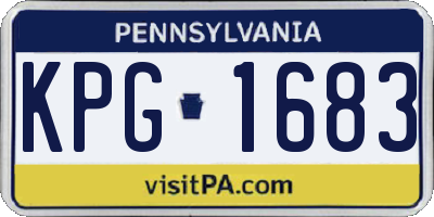 PA license plate KPG1683