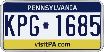 PA license plate KPG1685