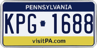 PA license plate KPG1688