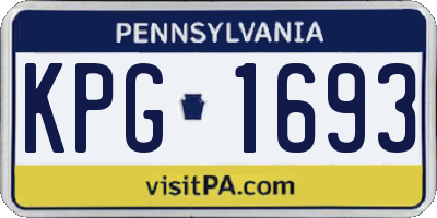 PA license plate KPG1693