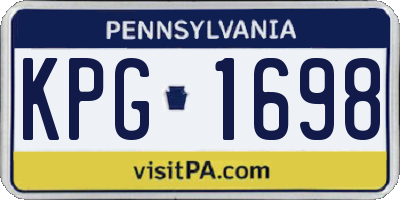 PA license plate KPG1698