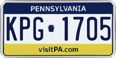 PA license plate KPG1705