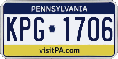 PA license plate KPG1706