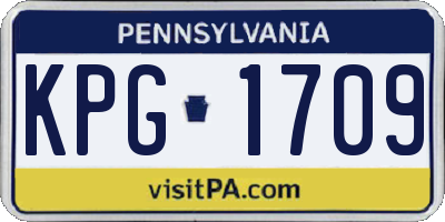 PA license plate KPG1709