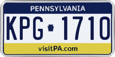 PA license plate KPG1710