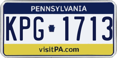 PA license plate KPG1713