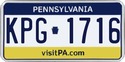 PA license plate KPG1716
