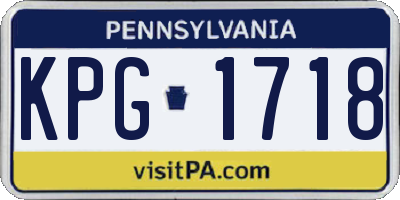 PA license plate KPG1718