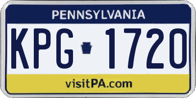 PA license plate KPG1720