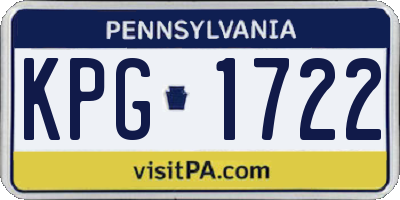 PA license plate KPG1722