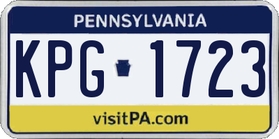PA license plate KPG1723